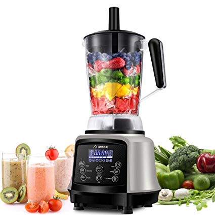 Blender，AAOBOSI Smoothie Blender, Digital Blender for Shakes and Smoothies, Max power 2200w,75oz Pitcher,10-speeds, Free Recipe, Silver
