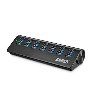 Anker® USB 3.0 7-Port Portable Aluminum Hub with 5V 4A Power Adapter and 3.3-Foot USB 3.0 Cable [VIA VL812 Chipset]