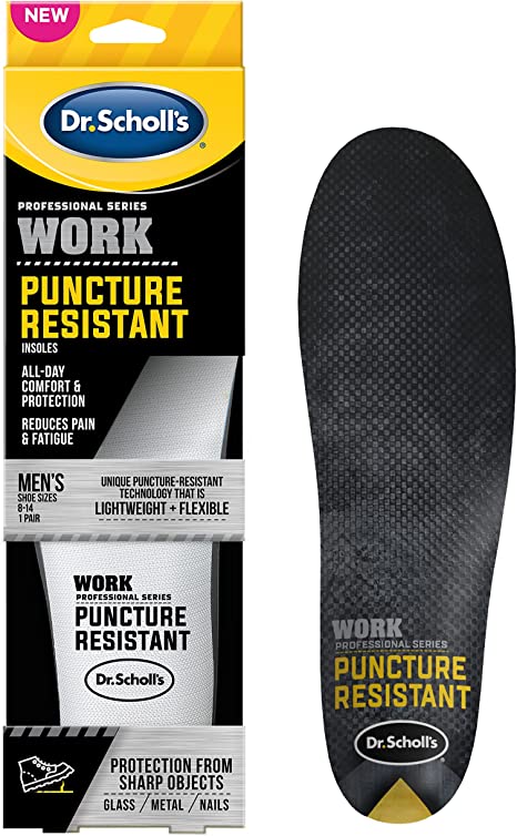 Dr. Scholl's Professional Series Work Puncture Resistant Insoles, Men's 8-14, Trim to Fit