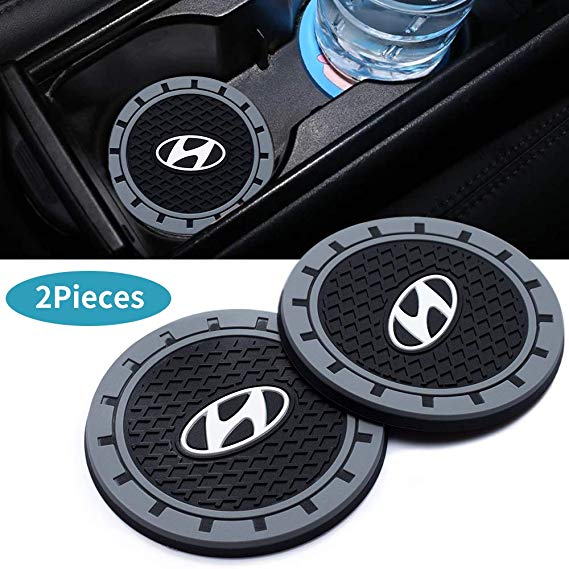 3Inc Tough Car Logo Vehicle Travel Auto Cup Holder Insert Coaster Can for Hyundai All Models