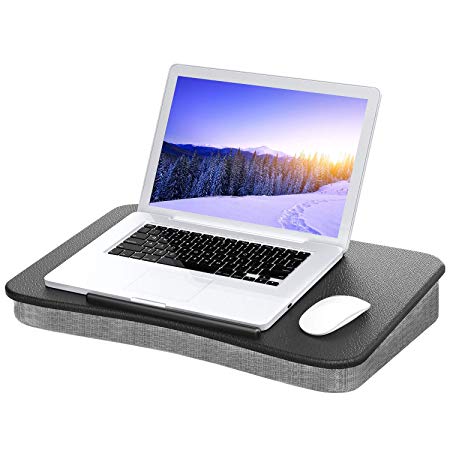 Lap Desk - Portable Laptop Stand with Pillow Cushion, Use as Computer Riser, Book Stand, Snack Tray on Bed or Sofa, Tablet Stand with Anti-Slip Strip for Home Office Students Traveling by HUANUO