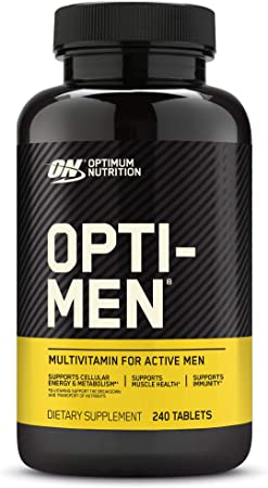 Optimum Nutrition Opti-Men, Vitamin C, Zinc and Vitamin D, E, B12 for Immune Support Mens Daily Multivitamin Supplement, 240 Count (Packaging May Vary)