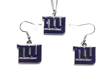 New York Giants Necklace and Dangle Earring Charm Set