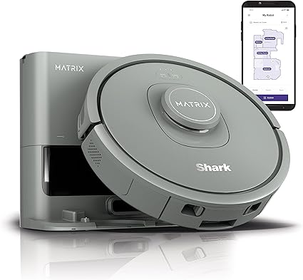 Shark RV2300SCA Matrix™ Self-Empty Robot Vacuum with No Spots Missed on Carpets and Hard Floors, Bagless 30-Day Capacity Base, Precision Home Mapping, Perfect for Pet Hair, Wi-Fi (Canadian Edition)