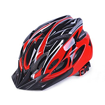 IFLYING Eco-Friendly Super Light Integrally Bike Helmet,Adjustable Lightweight Mountain Road Bike Helmets for Men and Women (Red)
