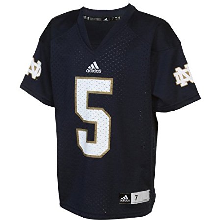 Notre Dame Fighting Irish NCAA Adidas Navy Blue Official Home #5 Replica Football Jersey For Boys