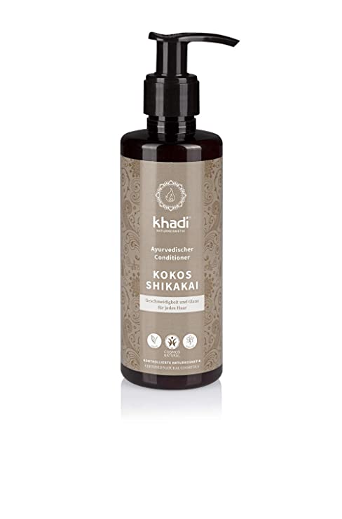 KHADI - Coconut and Shikakai Conditioner - Ayurvedic Treatment For All Hair Types - Moisturizing and Detangling - Certified Cosmos Natural - Vegan - 200 ml