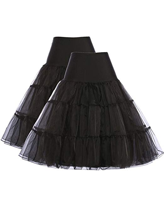 GRACE KARIN 50s Petticoat Skirt Rockabilly Dress Crinoline Underskirts for Women