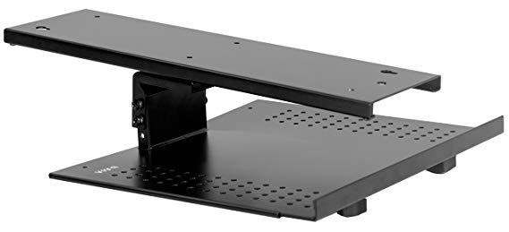 VIVO Black Sliding Tray Track Adjustable Platform Mounted Under Desk | Laptop Notebook Holder for Office Desk (DESK-AC02A)