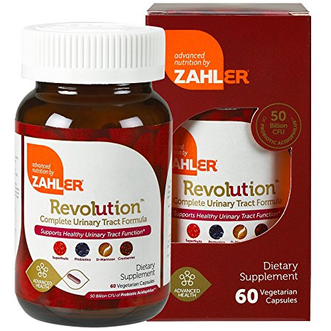 Zahlers UTI Revolution, Urinary Tract and Bladder Health, All Natural Cranberry Concentrate Pills Fortified with D-Mannose and Probiotics, Certified Kosher, 60 Caps