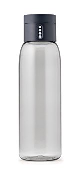 Joseph Joseph 81053 Dot Hydration-Tracking Water Bottle Counts Water Intake Tracks Consumption On Lid Twist Top, 20-ounce, Gray