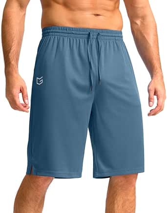 G Gradual Men's Athletic Shorts with Pockets 11" Long Basketball Shorts Lightweight Quick Dry Gym Workout Shorts for Men