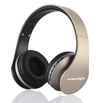Esonstyle Foldable Wireless Bluetooth Over-ear Stereo Headphone Headset Earphones, Stereo Audio Support TF Card and Hands-free Calling Function Audio Cable Included