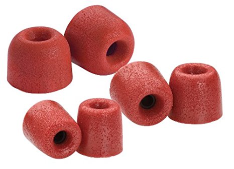 Comply Premium Replacement Foam Earphone Earbud Tips - Isolation T-100 (Red, 3 Pairs, S/M/L)