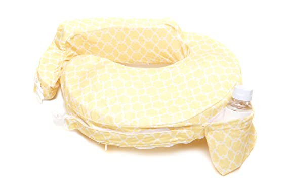 My Brest Friend Nursing Pillow Deluxe Slipcover, Flower Key, Yellow, White