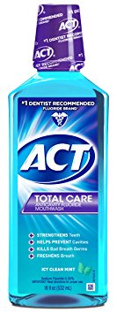 ACT Total Care Mouthwash, Icy Clean Mint,18-Ounce Bottle (Pack of 3)