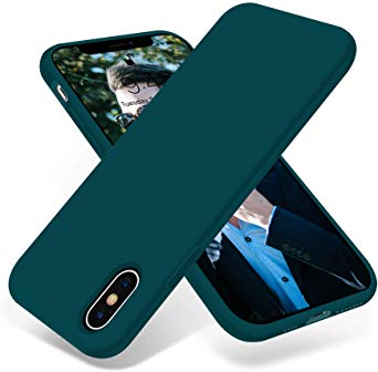 OTOFLY iPhone Xs Max Case,Ultra Slim Fit iPhone Case Liquid Silicone Gel Cover with Full Body Protection Anti-Scratch Shockproof Case Compatible with iPhone Xs Max, [Upgraded Version] (Teal)