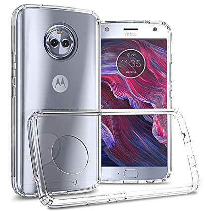 Moto X4 Case, CoverON ClearGuard Series Hard Slim Fit Phone Cover with Clear Back and Flexible TPU Bumpers for Motorola Moto X4 (Moto X 4th Gen 2017) - Clear