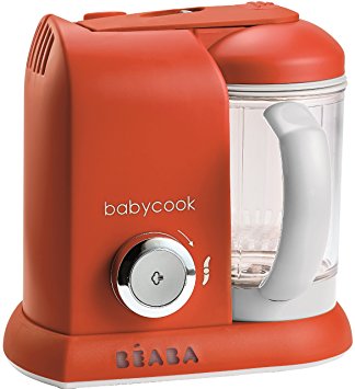 BEABA Babycook 4 in 1 Steam Cooker and Blender, 4.5 cups, Dishwasher Safe, Paprika (Paprika)