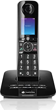 Motorola Voice D8711 Cordless Phone System w/Digital Handset   Bluetooth to Cell, Answering Machine, Call Block - Black