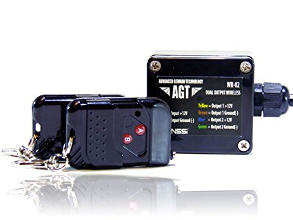 AGT 12V Waterproof Wireless Remote Control DC Universal 2-Channel Output Works LED Lights
