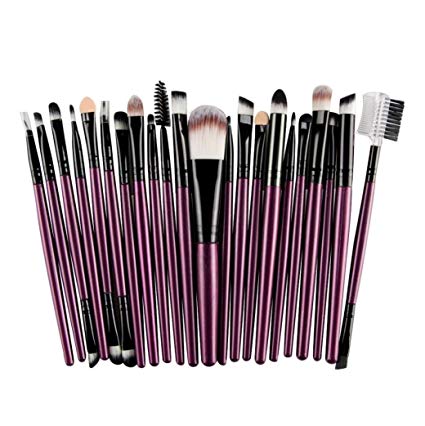 Boomboom 22 Pcs/Set Makeup Brushes Tools Toiletry Kit Wool Cosmetic Brushes (Purple)