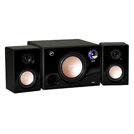 Swans - M10B - Powered 2.1 Computer Speakers - Surround Sound - Near-Field Speakers - Black - Bookshelf Speakers