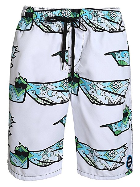 Attraco Men's Pelican Swim Trunk Pockets Board Swim Shorts