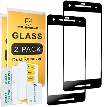 [2-PACK]-Mr Shield For Google Pixel 2 [Tempered Glass] [Full Cover] [Black] Screen Protector with Lifetime Replacement Warranty