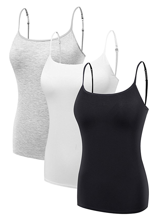 HOFISH Lady Women's undershirt Tank Top Built in Shelf BRA Adjustable Straps S-XL