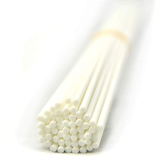 Ougual 50 Pieces Fiber Reed Diffuser Replacement Refill Sticks for Aroma Fragrance (White, 12" x3mm)