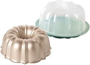 Nordic Ware Formed Orginal Bundt with Translucent Keeper, 12 Cup, Golden Hour