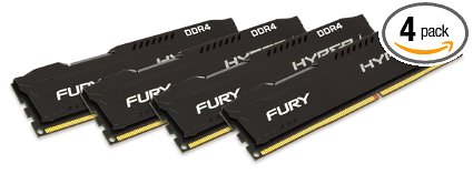Kingston Technology HyperX FURY Black 64 GB Kit 2133 MHz CL14 DIMM DDR4 Internal Memory (HX421C14FBK4/64)