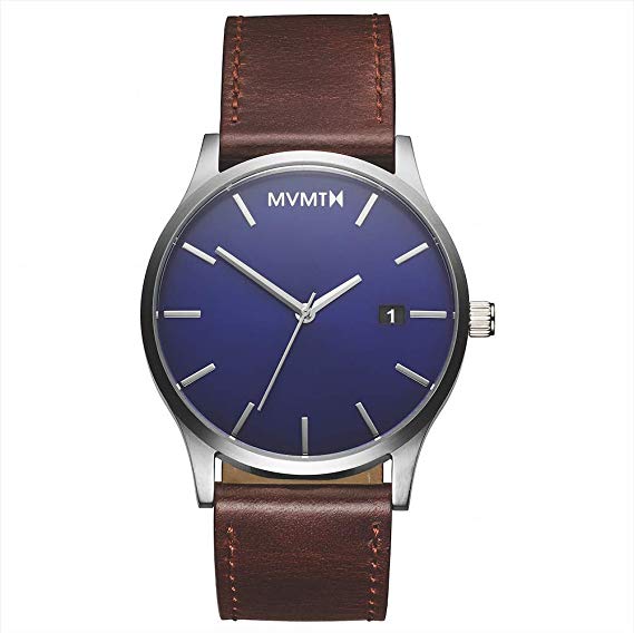 MVMT Classic Watches | 45 MM Men's Analog Minimalist Watch | Leather Wristband