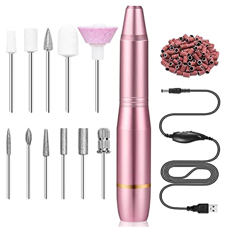 FOLAI Portable Electric Nail Drill, USB Manicure Pen Sander Polisher, Professional Compact Electrical Nail Files Electric Kit, Efile Nail Drills For Acrylic Nails, Manicure Pedicure Shape Nail Supply