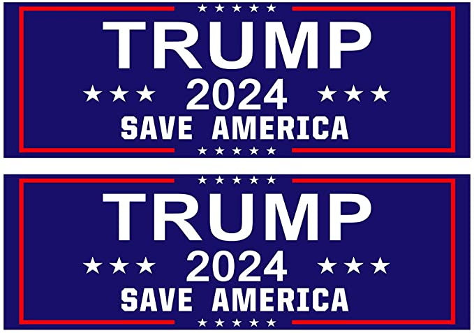 Shmbada 2 Pcs Donald Trump 2024 Save America Vinyl Stickers Waterproof Decal for Car, Trucks, Bumper, Window, Jet Ski, Laptop, Helmet, 3 x 10 Inch, Set of 2
