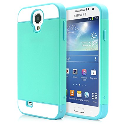 Galaxy S4 Case, MagicMobile Hybrid Ultra Slim Thin Impact Hard Durable TPU Cute Protective Cover Armor Shell [ Turquoise - Light Blue ] Free Screen Protector / Film and Pen Stylus