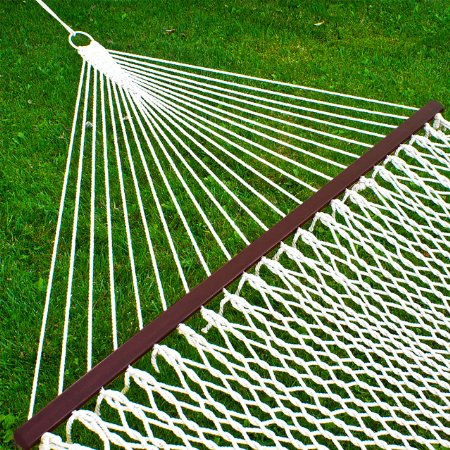 Best Choice Products Hammock 59 Cotton Double Wide Solid Wood Spreader Outdoor Patio Yard Hammock