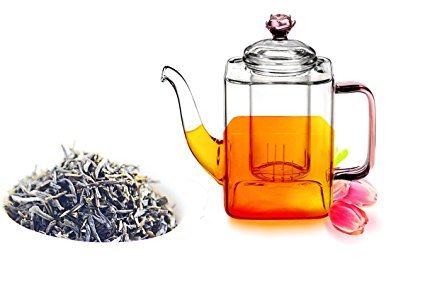 Tea Beyond Tea Set Teapot Polo 45 Oz/1330 Ml and Flowering Tea Set (17 oz Jasmine Leaf)