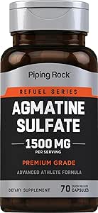 Piping Rock Agmatine Sulfate 1500mg | 70 Capsules | Advanced Athlete Formula | Premium Grade Supplement | Non-GMO, Gluten Free