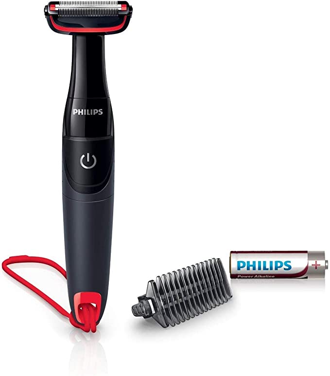 Philips Body Groomer, Series 1000 with Skin Protector Guards, Battery-Operated - BG105/10