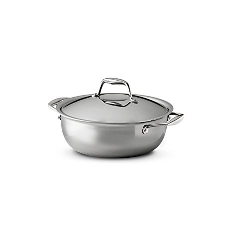 Tramontina 80116/068DS Gourmet Stainless Steel Induction-Ready Tri-Ply Clad Covered Universal Pan, 4-Quart, NSF-Certified, Made in Brazil