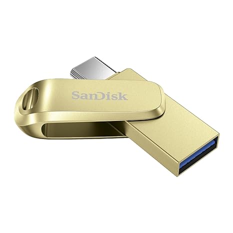 SanDisk Ultra Dual Drive Luxe Type C, Gold, 64GB, USB 3.2 Gen 1, 5 Y Warranty