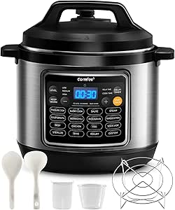 COMFEE’ 16 in 1 Electric Pressure Cooker Instant Multi Cooker Olla de Presion Non-Stick Pot Yogurt Maker Rice Cooker Slow Cooker Sauté Steamer 8 Quarts for Family Feast