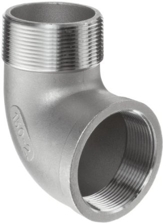 Stainless Steel 316 Cast Pipe Fitting, 90 Degree Street Elbow, Class 150, 1/2" NPT Male X Female