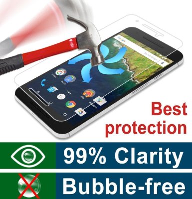 Google Nexus 6P screen protector,Ultra Tempered Glass Anti-Scratch Shield Max Clarity Touch Accuracy Screen Protector by starrybay 1PACK