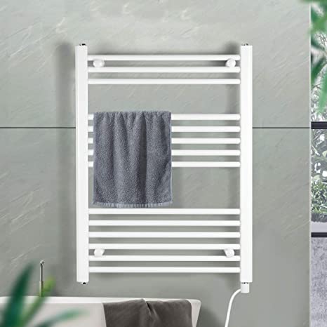 Homedex Towel Warmer Rack, Steel Heated Drying Rack Plug-in Wall Mounted Towel Warmer Rack for Bathroom (White, 14 Bar)