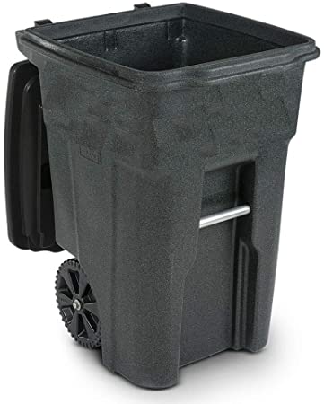 MSS 45 Gallon Trash Can with Wheels Can for Deck or Patio with Lid Rolling Back Deck Resin Outside Design Backyard Wicker Porch Garbage Accessories & E Book