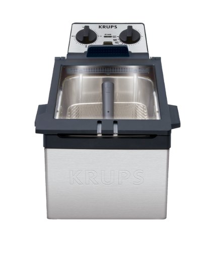 KRUPS KJ7000 Expert Stainless Steel Deep Fryer with Ventilation Technology, 4.5-Liter, Silver