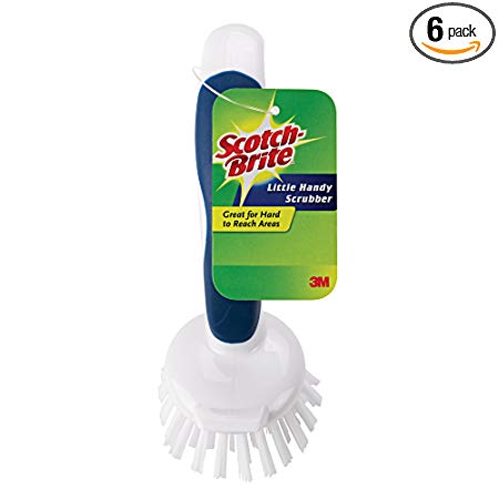 Scotch-Brite Little Handy Scrubber, Small and Versatile Cleaning Tool with Long Lasting Bristles, 6-Scrubbers Total